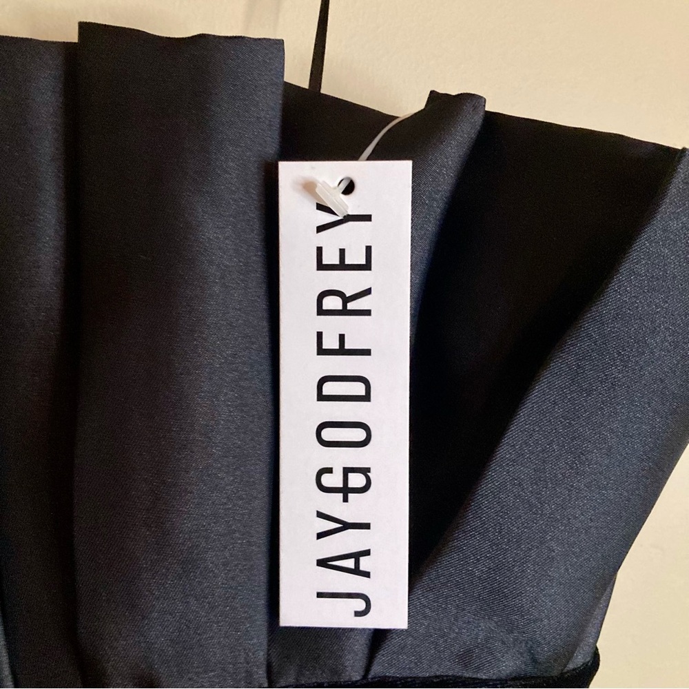 NEW Jay Godfrey Black Lola Strapless Mini Dress Satin Pleated Bubble Hem Size 10 - Picture 16 of 16